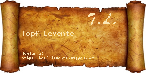 Topf Levente névjegykártya